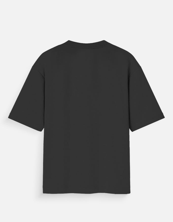 Antim Youth Oversized Black T-Shirt Back Plain Flat Lay Drop Shoulder Cotton Streetwear India